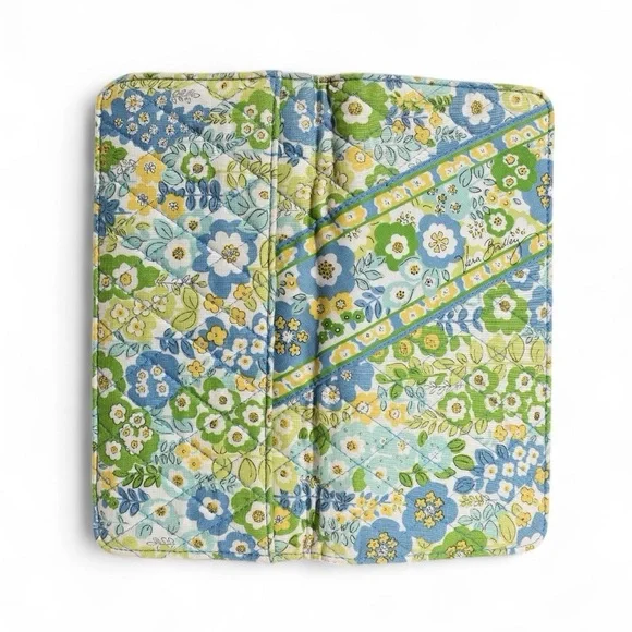 Vera Bradley Travel Wallet English Meadow Blue and Yellow Floral - Picture 2 of 10